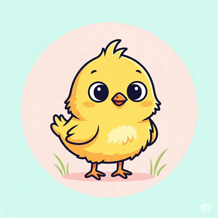 Ảnh con gà chibi ngộ nghĩnh đáng yêu