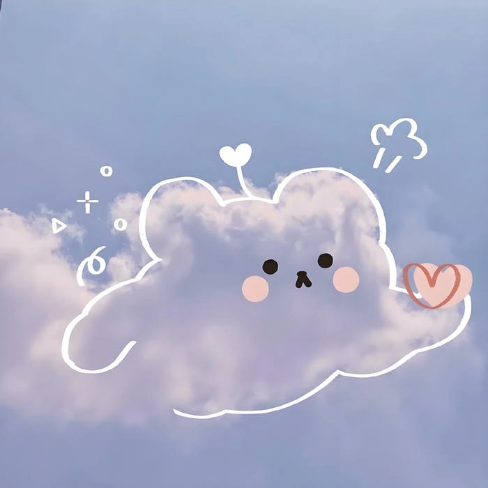 Ảnh cute đám mây trong trẻo đáng yêu