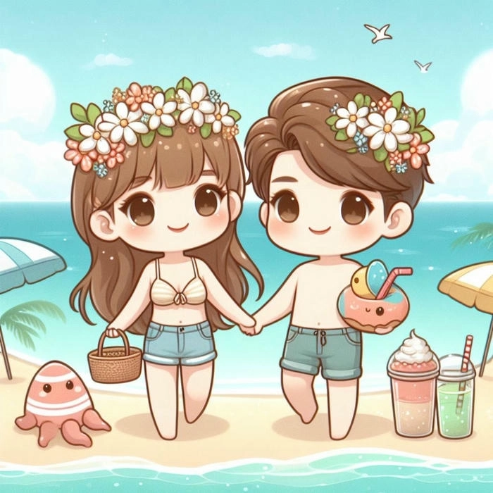 Ảnh hoạt hình cặp đôi yêu nhau hạnh phúc