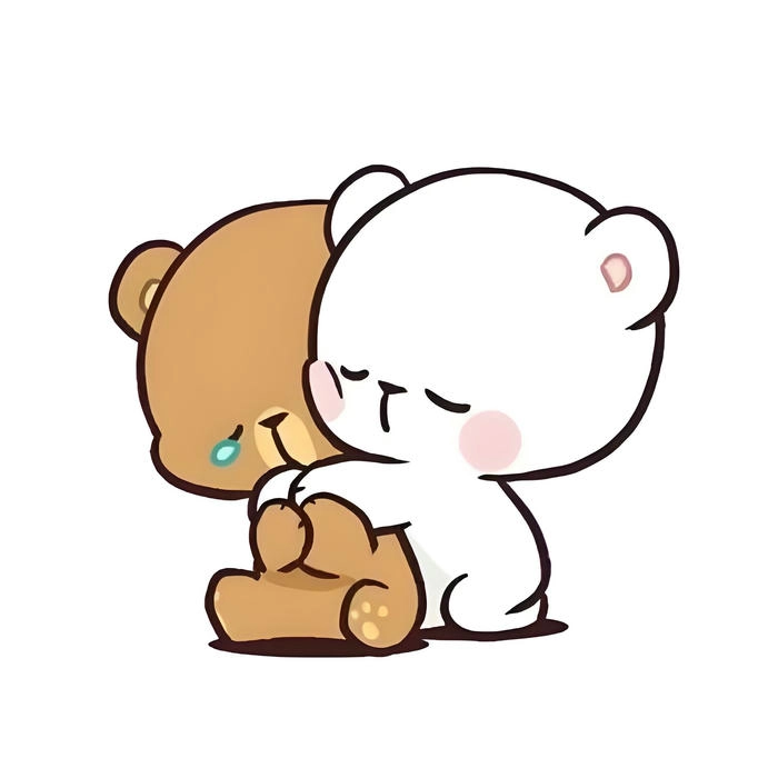 Ảnh hoạt hình ôm nhau cute ngọt ngào dễ thương