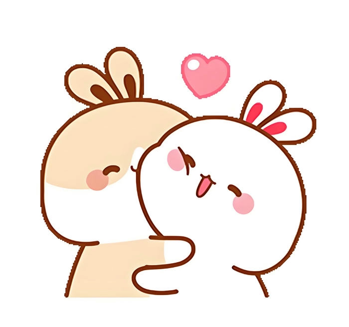 Ảnh hoạt hình ôm nhau cute siêu đáng yêu