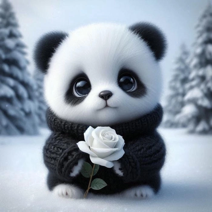 Ảnh mạng gấu trúc cute phong cách hiện đại