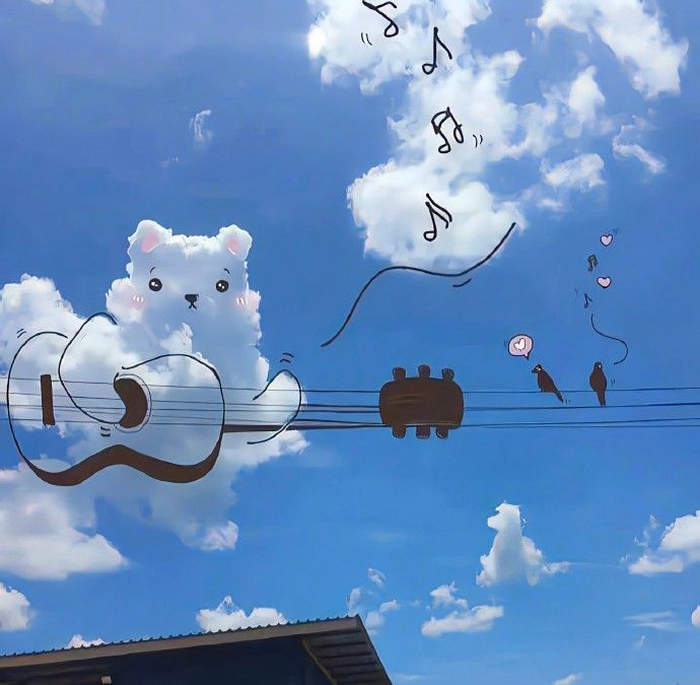 Ảnh mây trời cute cực chill cho điện thoại