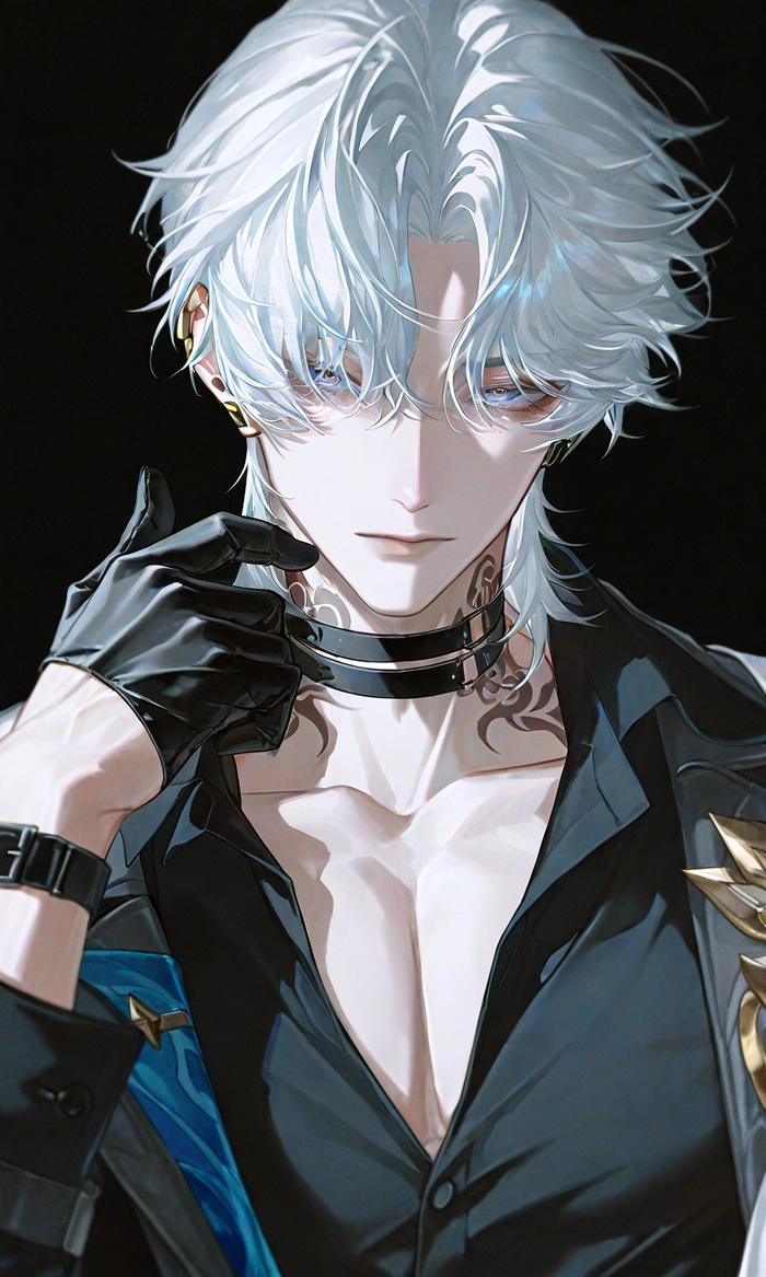 Ảnh nam anime tóc trắng đẹp và quyến rũ