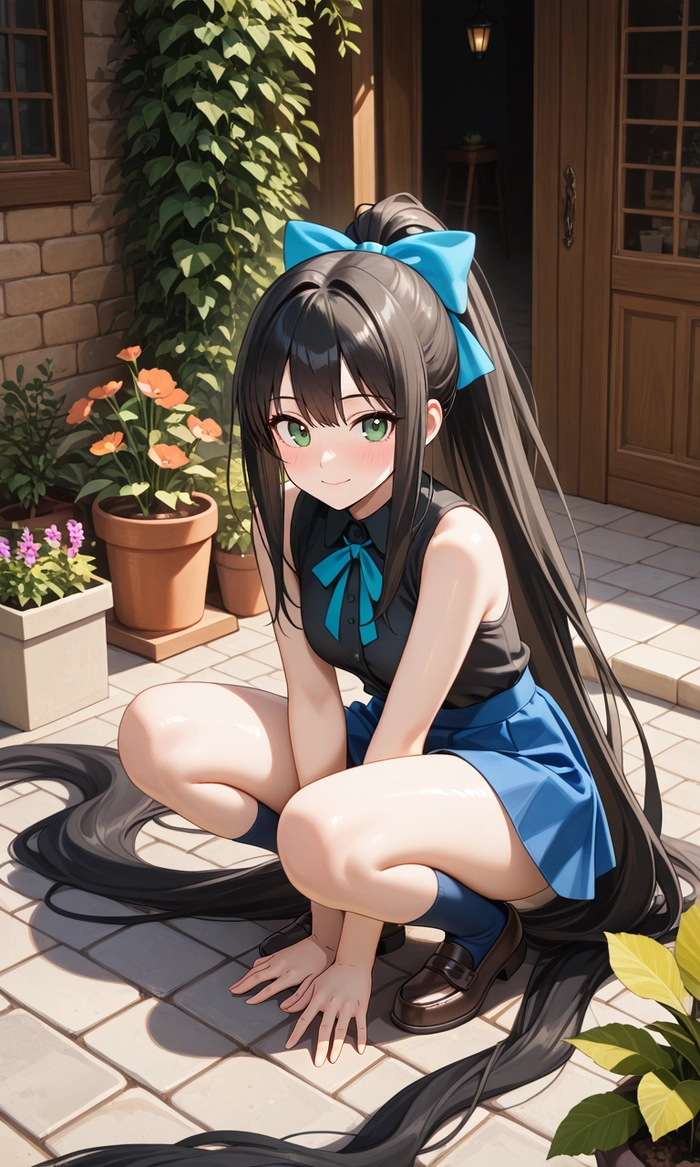 Anime nữ đáng yêu tóc dài dễ thương