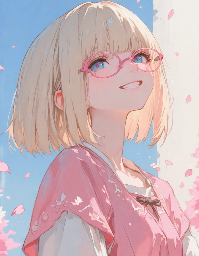Anime nữ tóc ngắn cute với nụ cười tỏa nắng