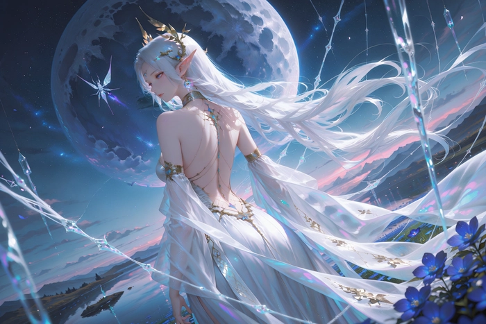 Avatar anime nữ tóc trắng dễ thương