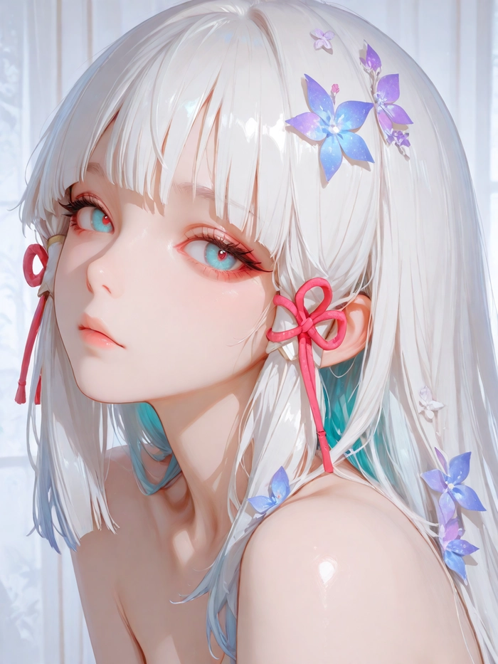 Avatar anime nữ tóc trắng lung linh