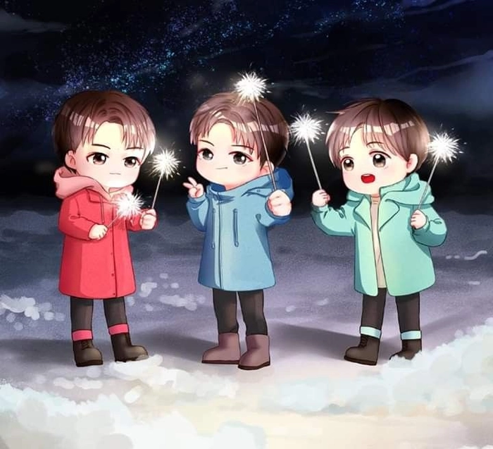Bộ ảnh TFBoys chibi lung linh