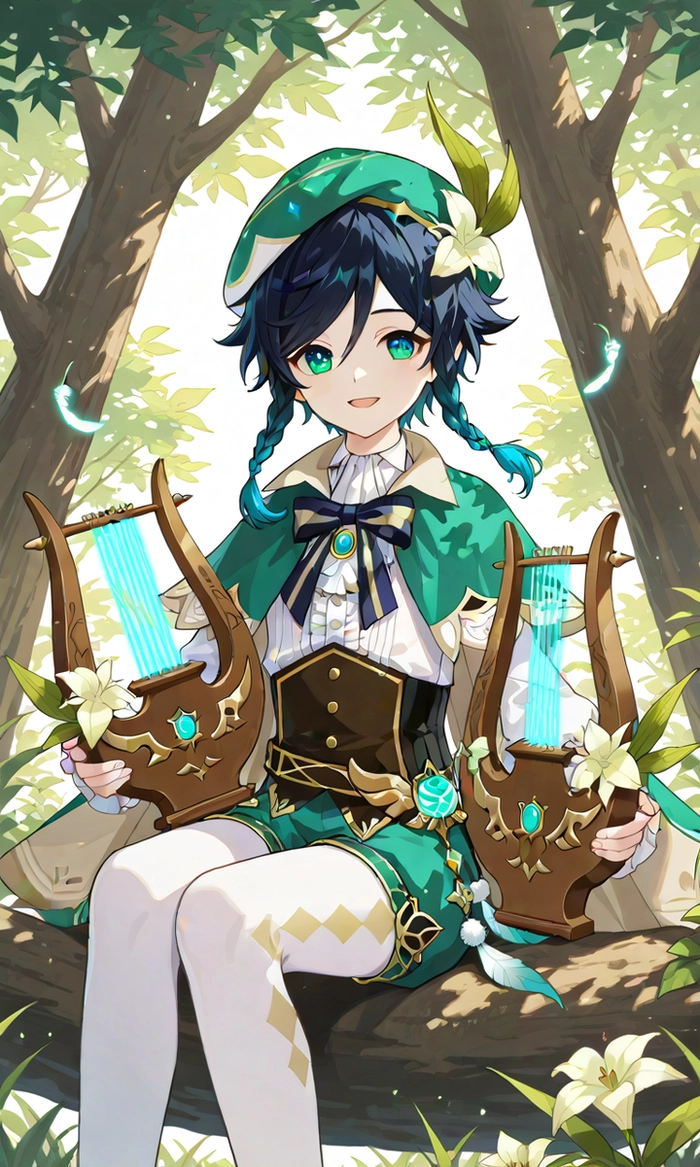 Bộ ảnh Venti Genshin Impact chibi cực dễ thương
