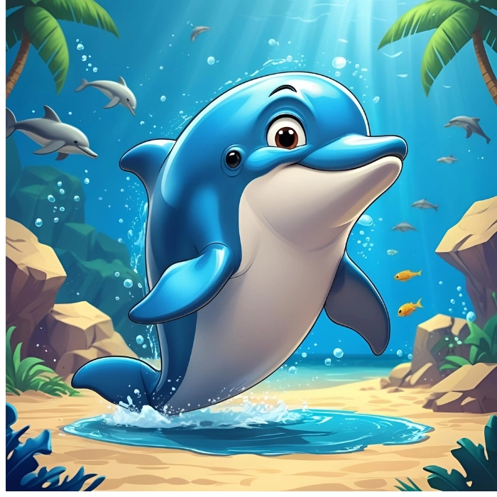 Bộ ảnh cá heo chibi cute ngộ nghĩnh độc đáo