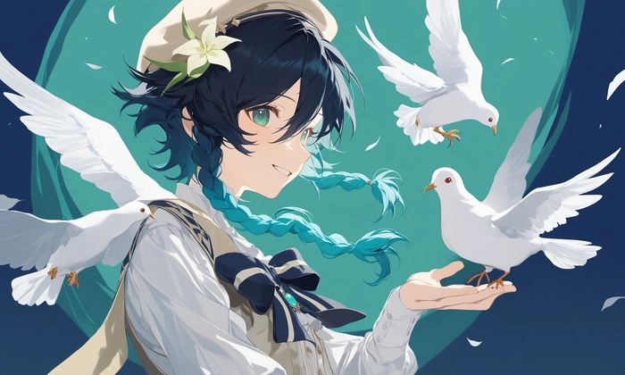 Fanart Venti Genshin phong cách anime