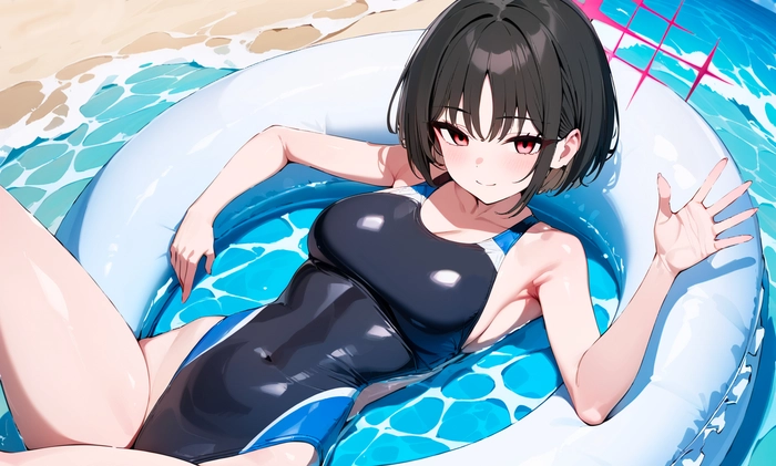 Hình Misaki Kaino trong trang phục swimsuit