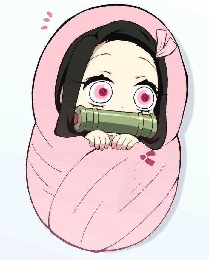 Hình Nezuko chibi với biểu cảm ngộ nghĩnh