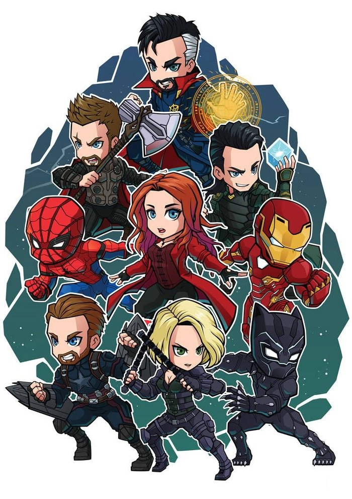 Hình Siêu Anh Hùng Marvel chibi ngộ nghĩnh dễ thương