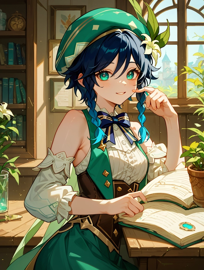 Hình Venti Genshin Impact chibi dễ thương