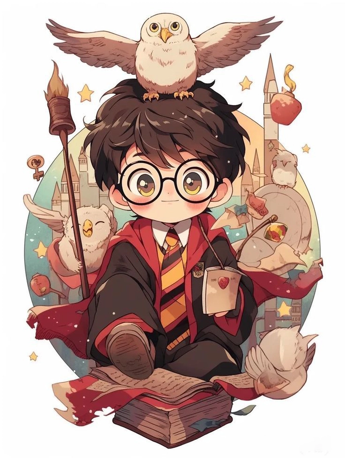 Hình ảnh Harry Potter chibi cute dễ tải