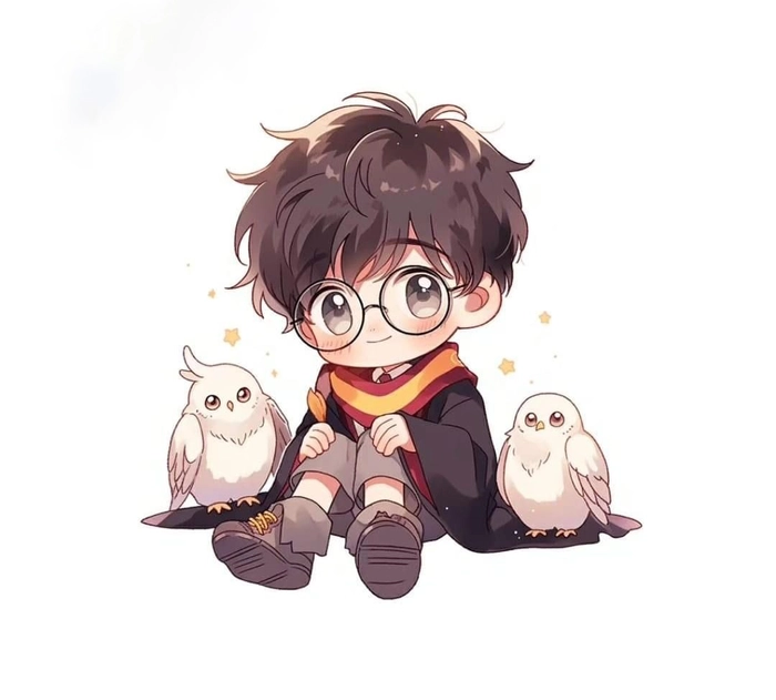 Hình ảnh Harry Potter chibi phong cách dễ thương