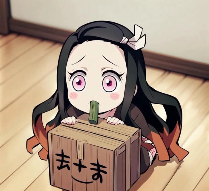 Hình ảnh Nezuko chibi dễ thương độc đáo