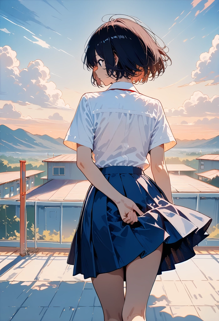 Hình ảnh anime buồn nữ tóc ngắn u sầu
