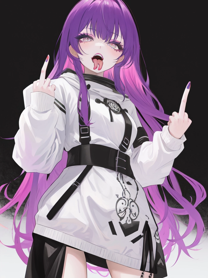 Hình ảnh anime gái lè lưỡi lạnh lùng