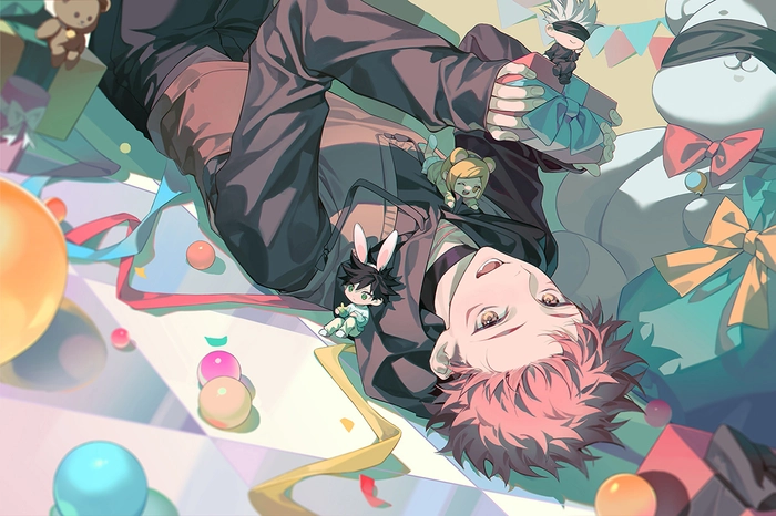 Hình ảnh anime nam tóc hồng ngầu lạnh
