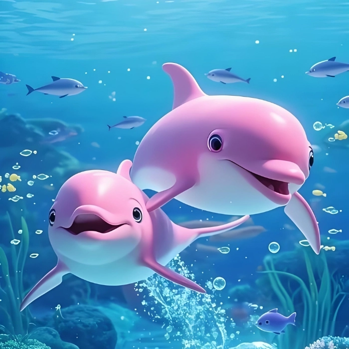 Hình ảnh cá heo anime chibi đáng yêu
