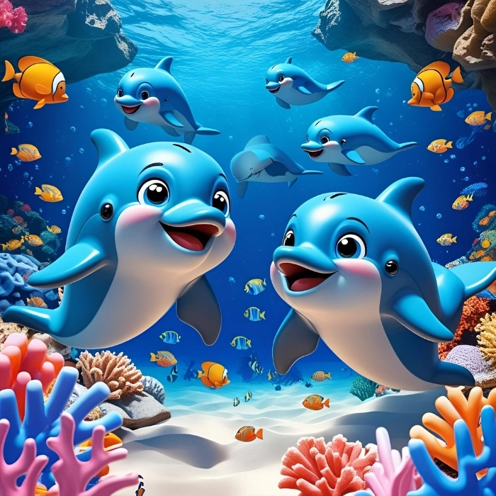 Hình ảnh cá heo cute cực đáng yêu trong chibi