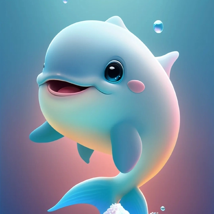 Hình ảnh cá heo đẹp nhất phong cách chibi