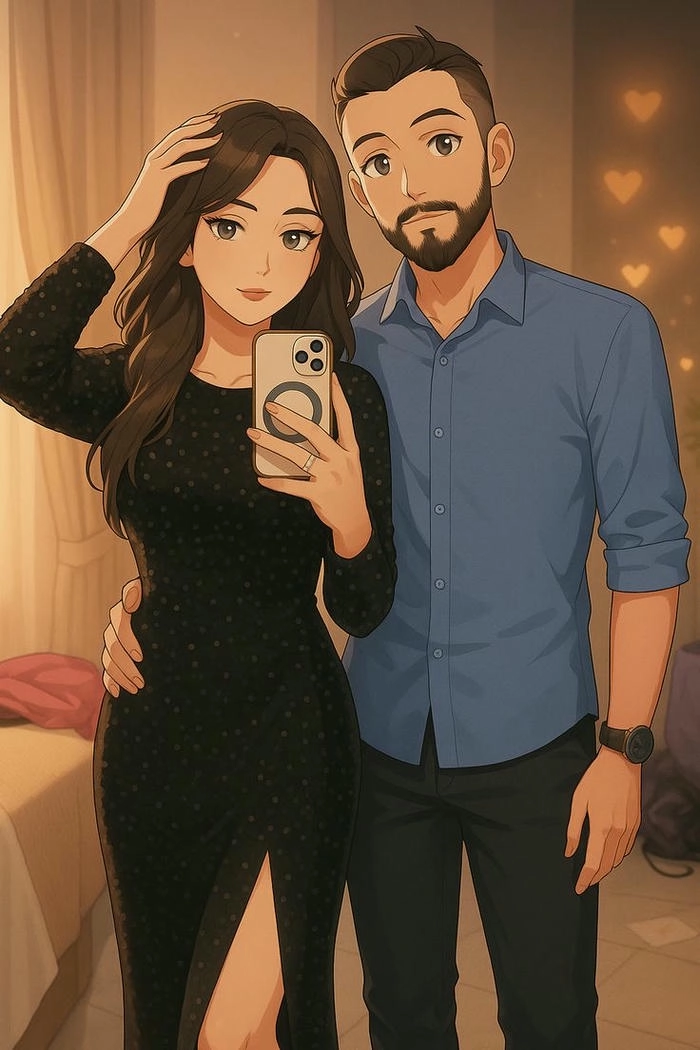 Hình ảnh cặp đôi hoạt hình dễ thương lung linh