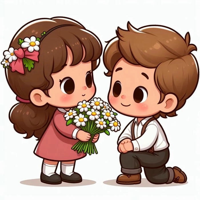 Hình ảnh cặp đôi hoạt hình dễ thương tình cảm