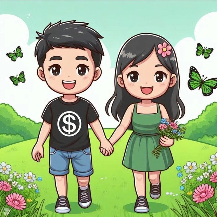 Hình ảnh cặp đôi yêu nhau cute anime lãng mạn