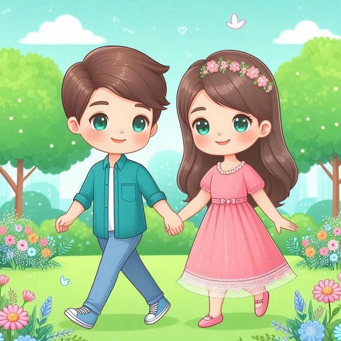 Hình ảnh cặp đôi yêu nhau cute anime ngọt ngào