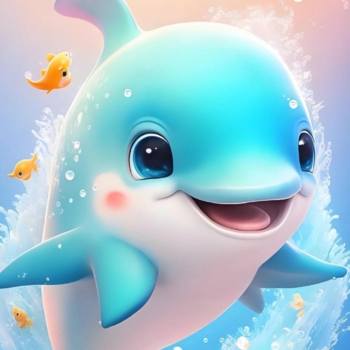 Hình ảnh con cá heo cute siêu dễ thương
