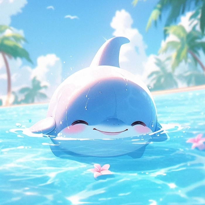 Hình ảnh con cá heo cute tinh nghịch