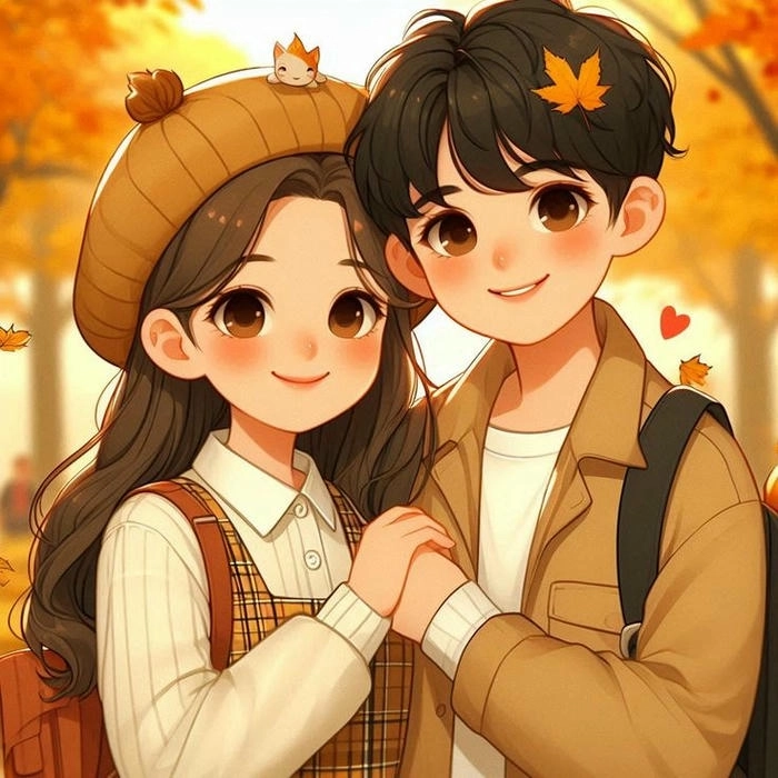 Hình ảnh hoạt hình cặp đôi cute đầy yêu thương