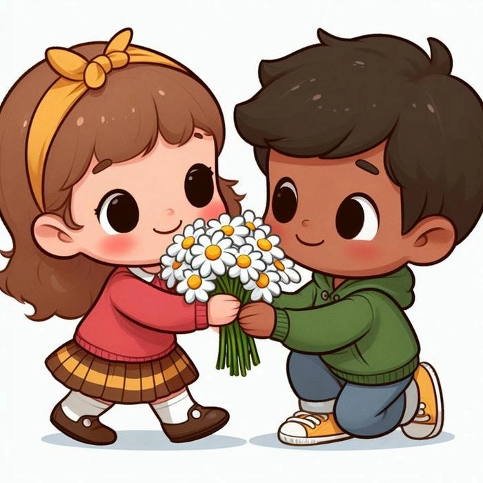 Hình ảnh hoạt hình cặp đôi cute hạnh phúc