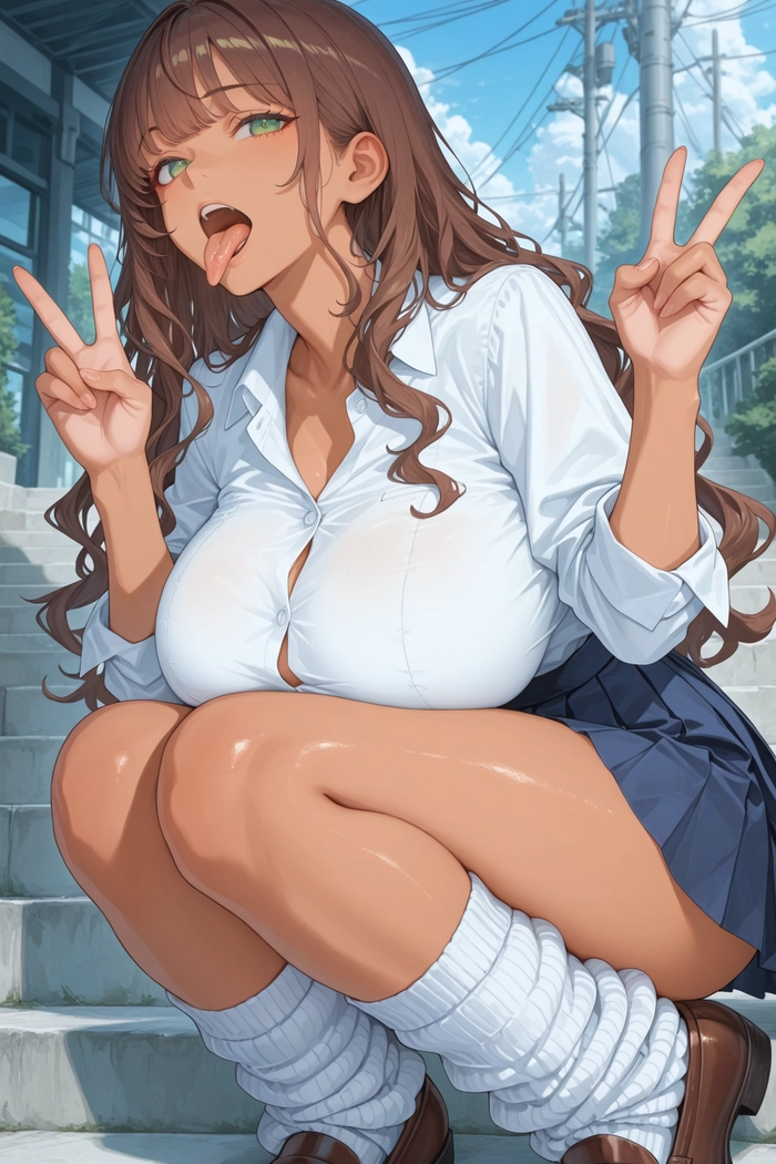 Hình anime gái lè lưỡi ngầu phong cách