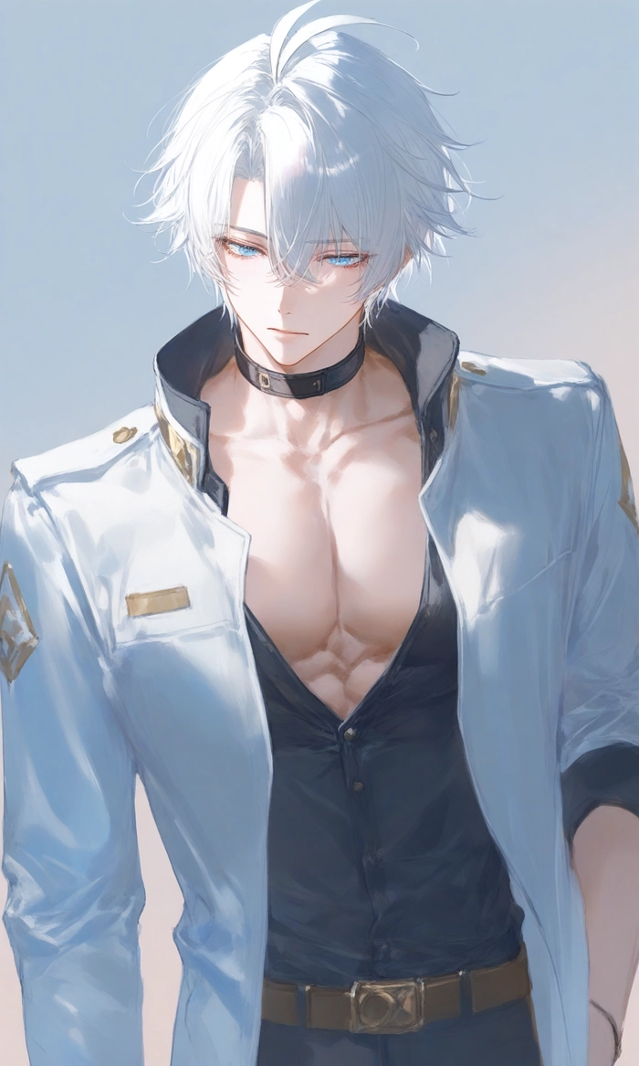 Hình anime nam tóc trắng cực chất