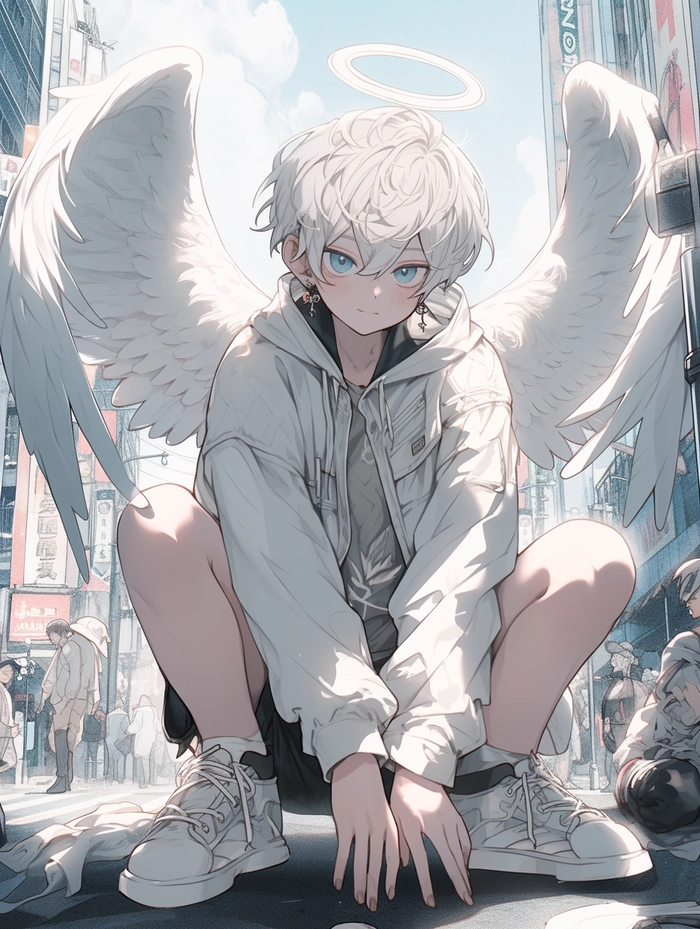 Hình anime nam tóc trắng lạnh lùng cuốn hút
