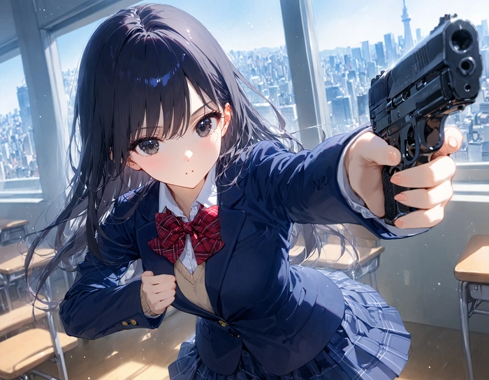 Hình anime nữ tóc dài ấn tượng
