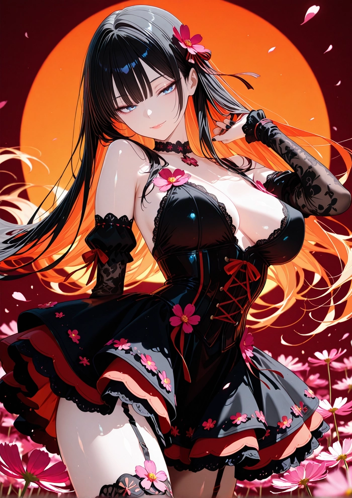 Hình anime nữ tóc dài dễ thương