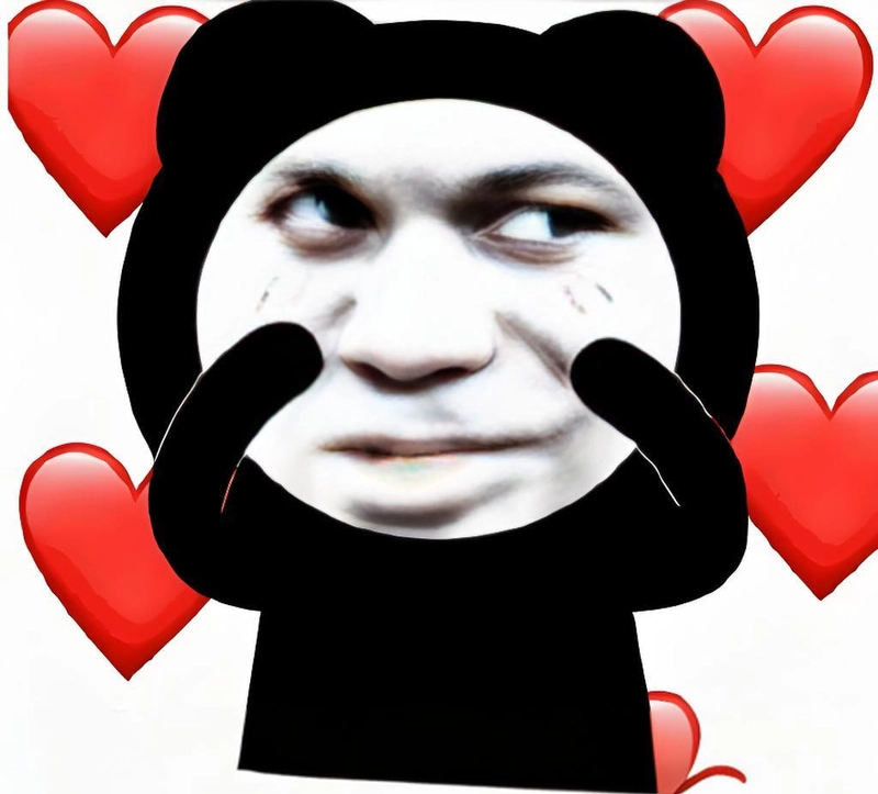 Hình meme gấu trúc bắn tim cute