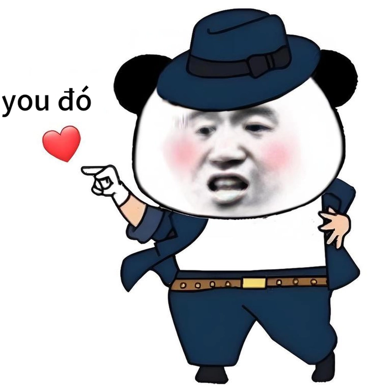 Hình meme gấu trúc bắn tim hài hước