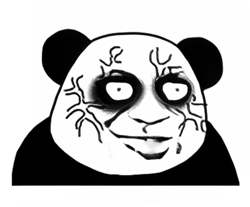 Hình meme gấu trúc kinh dị troll vui