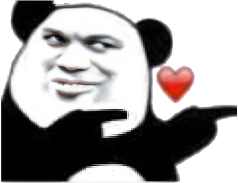 Hình meme gấu trúc thả tim hài hước