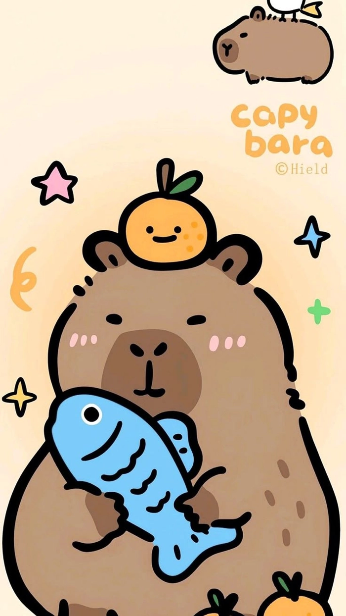 Hình nền Capybara cute cho điện thoại độc đáo