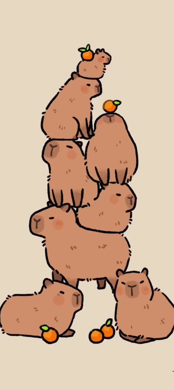 Hình nền Capybara cute cho máy tính đáng yêu
