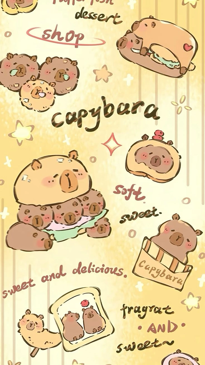 Hình nền Capybara cute laptop độc đáo
