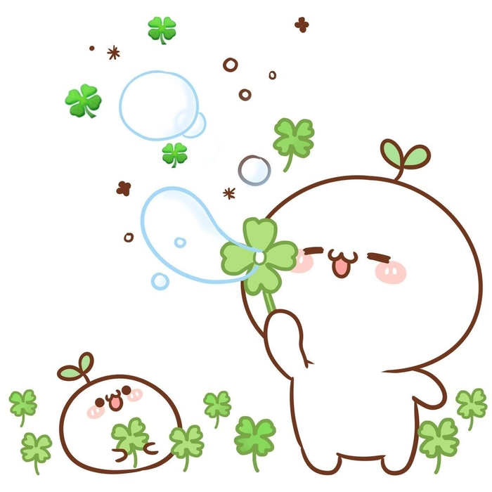 Hình nền cỏ 4 lá cute đơn giản